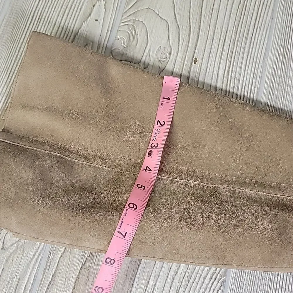 Marc Fisher Omelanie Leather Over The Knee Light Tan Boots Womens Size 5 NEW